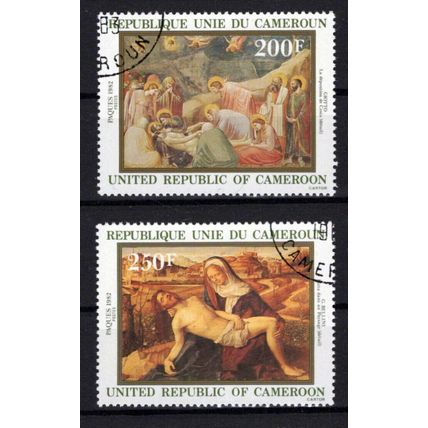 Cameroun 702-703 CTO Easter Art Paintings by Giotti & Bellini ZAYIX 0524S003M