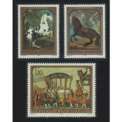 Liechtenstein Horses Paintings 3v 1978 MNH SG#714-716 Sc#660-662