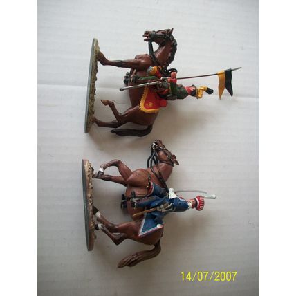 Del Prado Military Soldiers on Horseback X2 Painted Lead Figures ref1