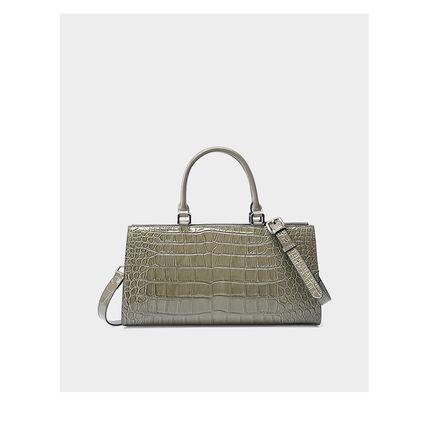Kelly Bag Crocodile Pattern Cowhide Women's Bag Wew Crossbody Large Capacity Bag