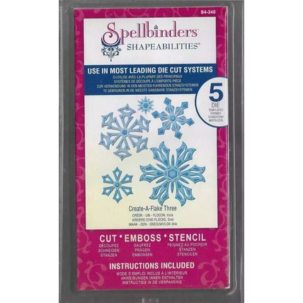 Spellbinders. Create-A-Flake Three Die Set. Die Cutting Cardmaking Scrapbooking