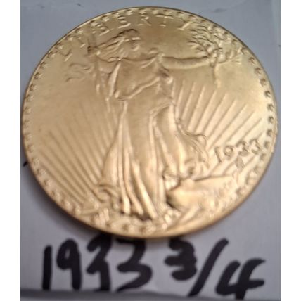 9 Golden Coin Reproduction Coins 1/4 to 3/4 Rounds BU Mint US Lot 1849-1933