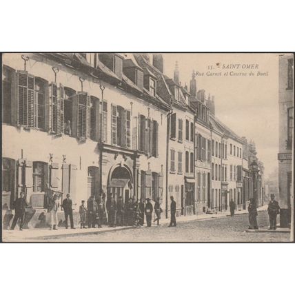 Rue Carnot et Caserne du Bueil, Saint Omer, c.1905-10 - Hautment CPA