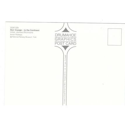 RAIL ADVERTISING BON VOYAGE TO THE CONTINENT NO DRG 329 INC UK POSTAGE