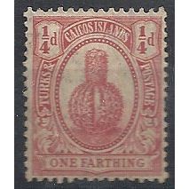 Turks & Caicos Islands 1909 SG115 1/4d Rosy-Mauve Mounted Mint .. ..