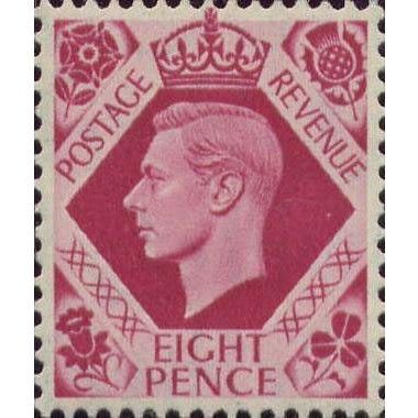 Great Britain KGVI 1939 8d Bright Carmine Mounted Mint MM SG 472 Sc 245 stamp