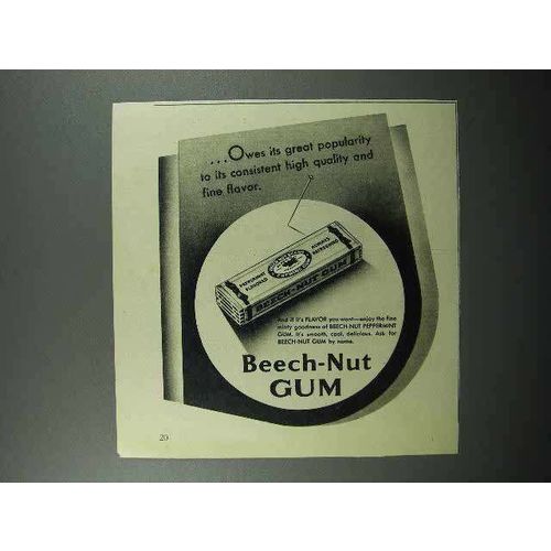 1945 Beech-Nut Gum Ad - Fine Flavor