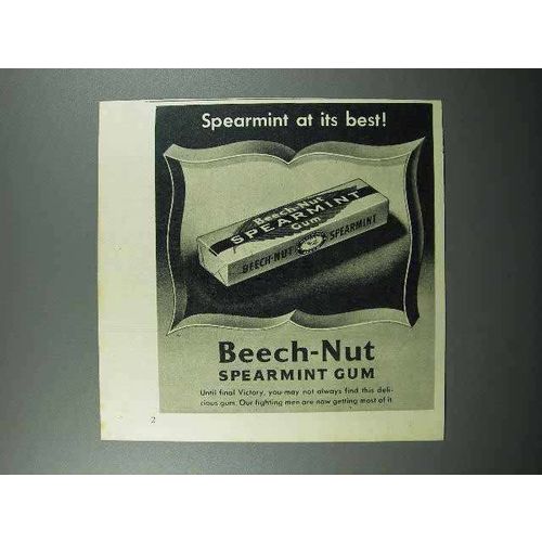 1945 Beech-Nut Spearmint Gum Ad - At Its Best