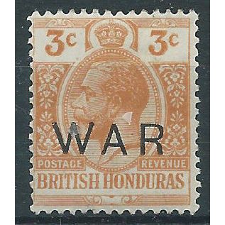 British Honduras 1918 SG120 3c Orange WAR Mounted Mint.. .