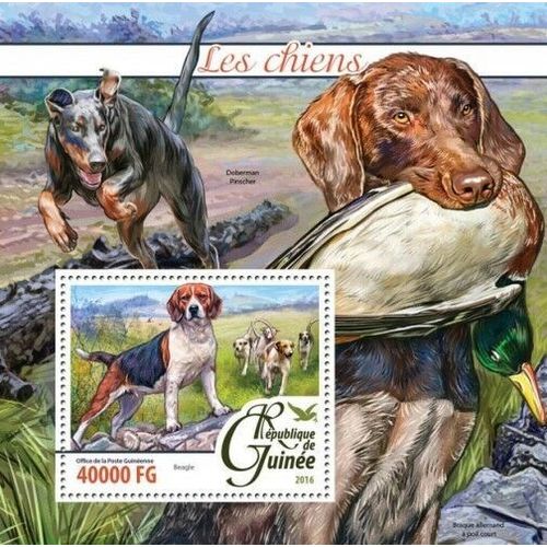 GUINEA 2016 SHEET MNH DOGS PERROS CHIENS CANI CAES HUNDEN 1A