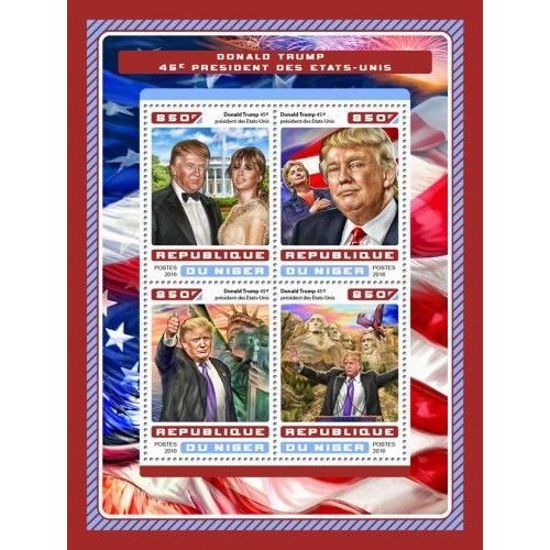 NIGER 2016 SHEET MNH DONALD TRUMP PRESIDENTS PRESIDENTES 7