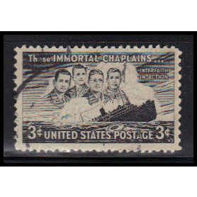 Used 956 3c Four Chaplains Fine W3797