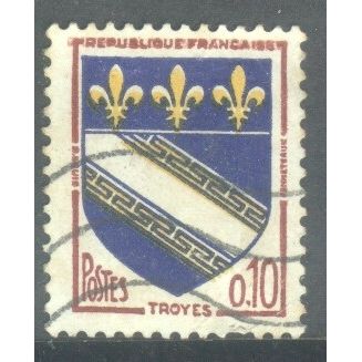 France stamps 1960 - SG 1499b - 10c Troyes, Arms - used 11