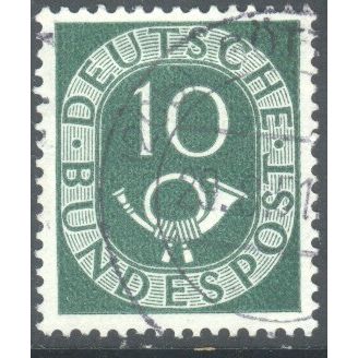 Germany 1951 - SG1050 - 10pf green - Posthorn & Numeral - used 4