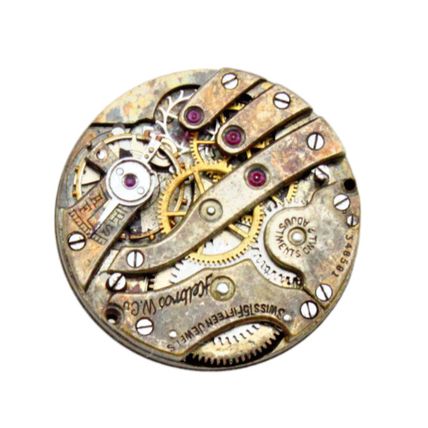 FHF 10.5"' = 23.6 mm 2 ADJ Rare Swiss 15 Jewels Helbros Watch Movement