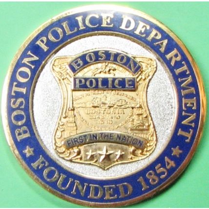 Boston Police Dept, 107th Marathon. Challenge Coin. 1.75". 46b.
