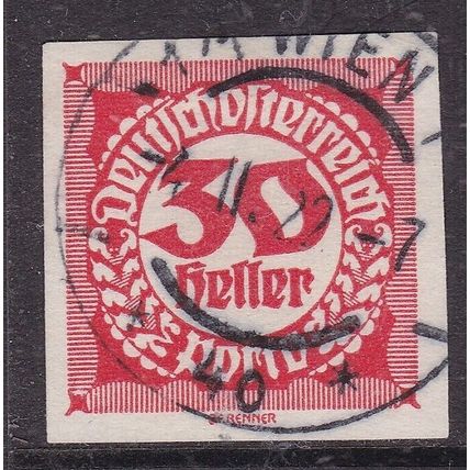 Austria 1920 Postage Due 30h Fine Used SG D389a VGC