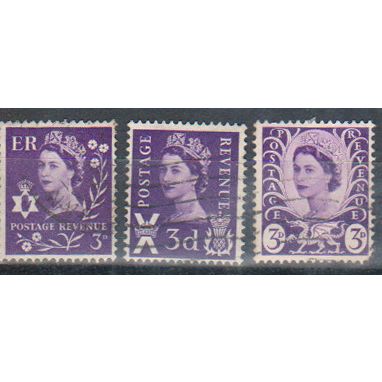GB 1958 regional 3d group used with Ireland Scotland & Wales