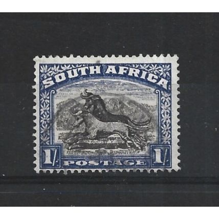 SouthAfrica.SG48 1s Black&Blue Wildebeest.English Inscription.Fine Used.Aug25d