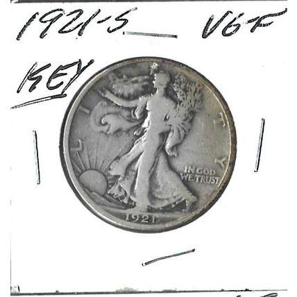 1921-S US Walking Liberty Half Dollar F Grey Sheet $300
