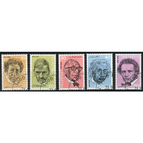 SWITZERLAND 1972 - Celebrities Set - Painters - Writers - Music - Einstein - CTO