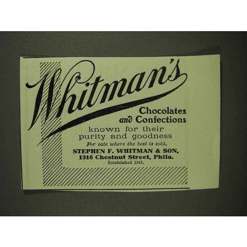 1907 Whitman's Chocolates and Confections Ad