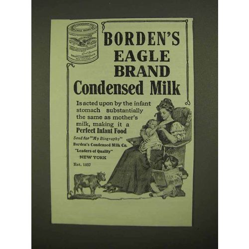 1909 Borden's Eagle Brand Condensed Milk Ad