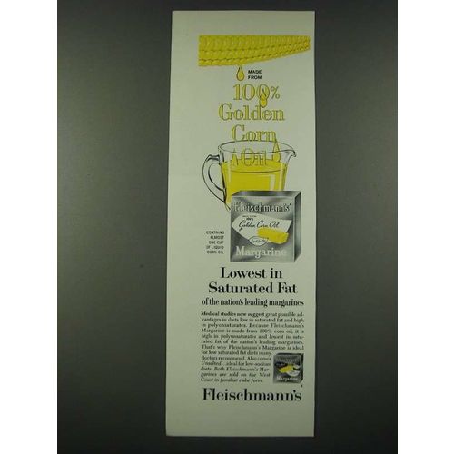 1965 Fleischmann's Margarine Ad - Made From 100% Corn Oil