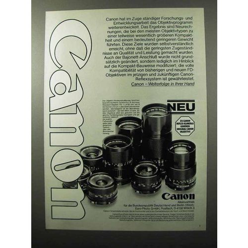 1979 Canon Camera Lenses Ad - in German