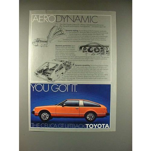 1979 Toyota Celica GT Liftback Car Ad - Aerodynamic!