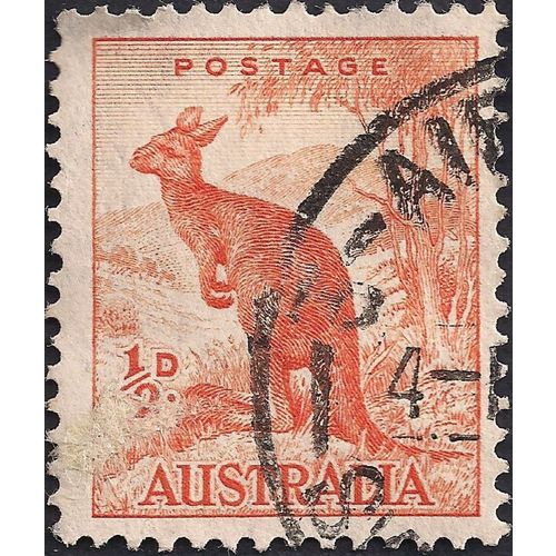 AUSTRALIA, MAMMALS, Red Kangaroo, orange 1949, ½d, #2