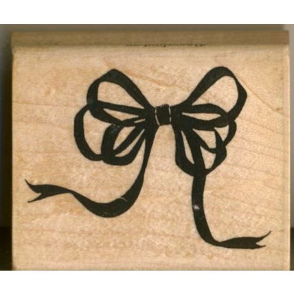 STAMPINGTON 2 1/4" X 2 3/4" Mounted Wooden Rubber Stamp, SOLID BOW