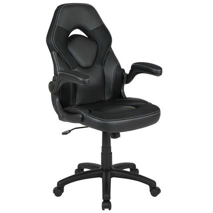Red Gaming Desk and Black Racing Chair Set with Cup Holder and Headphone Hook