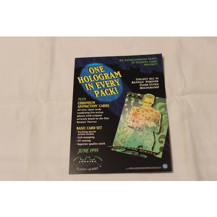 1995 Fleer Ultra BATMAN FOREVER PROMO SHEET