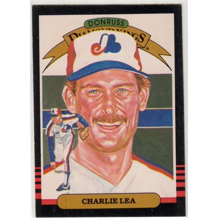 1985 Donruss baseball card 21 Charlie Lea Diamond King