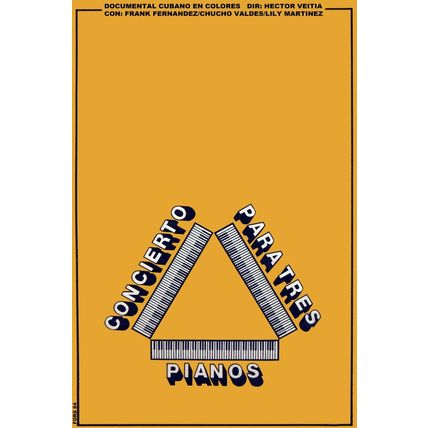 Cuban Movie Poster.Concert for 3 PIANOS.Musical.Home room interior art decor