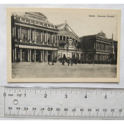 vintage postcard Rome, Stazione Termini
