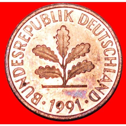 RYE EARS (1967-2001): GERMANY ★ 2 PFENNIGS 1991J DIES 6+B!★LOW START★NO RESERVE