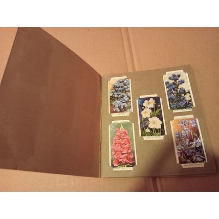 set of wills cigarette cards loose in album garden flowers 1933