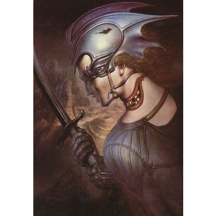 Andre Martins De Barros Clown Medieval Knight Painting Postcard