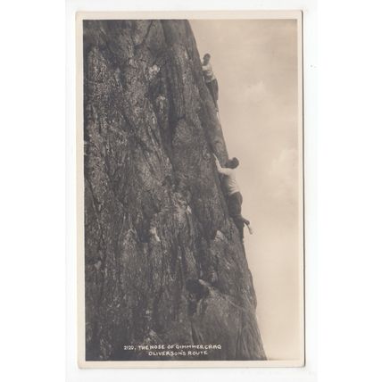 Rock Climbing Nose Gimmer Crag Oliversons Route Lake District Postcard Cumbria