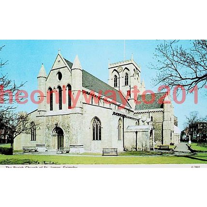 St James Church, Grimsby, Postcard