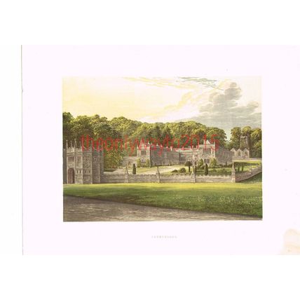 Lanhydrock, Near Bodmin, Cornwall, England, Book Illustration, c1880