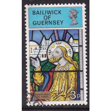 Guernsey 1973 Christ at the Well of Samaria 3p Fine Used SG 90 VGC