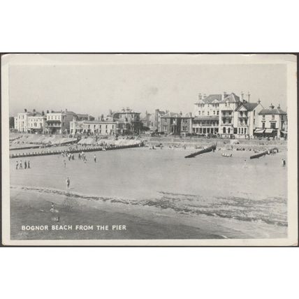 Bognor Beach from the Pier, Sussex, c.1940s - Richards Postcard