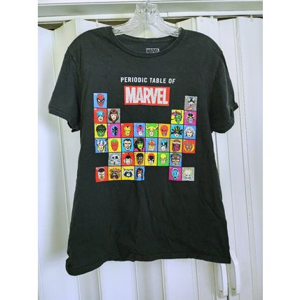 Marvel Childs Unisex Periodic Table of Marvel Black 100% Cotton Size Medium