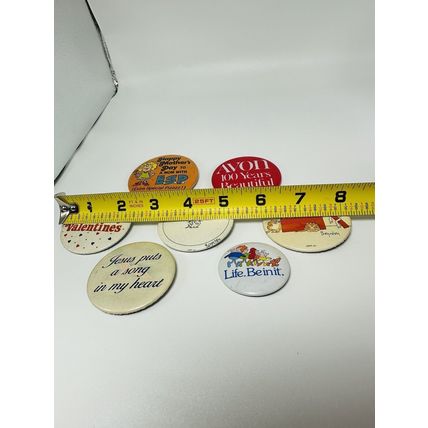 Sandra Boynton & More VTG Pin Back Buttons 7Pc Lot Christmas, Valentines, Jesus