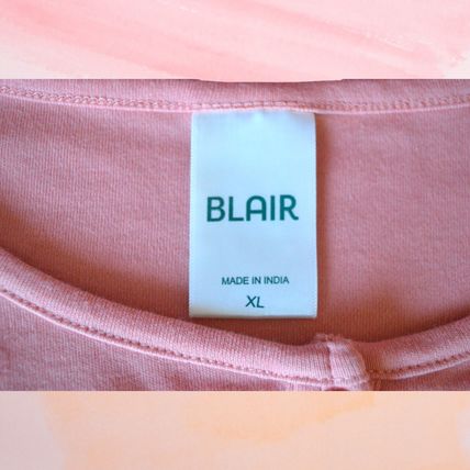 Blair Women's XL Salmon Pink Long Sleeve Blouse Detailed Collar Cotton Blend