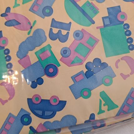 Vintage Lot 5 New American Greetings BABY Shower WRAPPING PAPER Gift Wrap