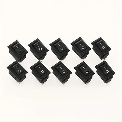10 Small Mini Black On/Off Rocker Switches SPST 2 Pin Car Dash Boat 12V